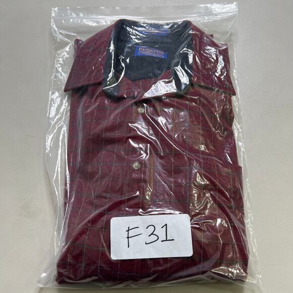 Vintage Pendleton Lodge Shirt Red Plaid 100% Virgin Wool Men’s Large western - Picture 11 of 11